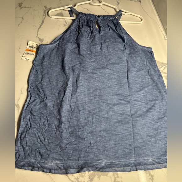 INC international concepts 100% cotton blue sequin Paisley halter NWT size small - Picture 3 of 5